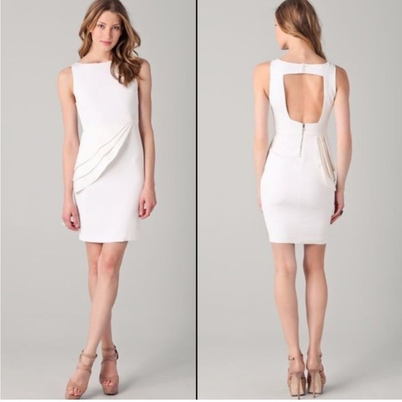 Alice + Olivia Spelling Side Peplum Pencil Mini Dress Open Back Kelly Green Sz 8 - Picture 10 of 10